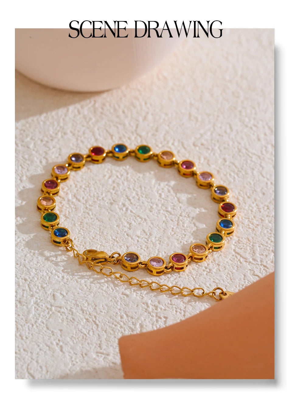 Exquisite Colorful Cubic Zirconia Luxury Chain Jewelry