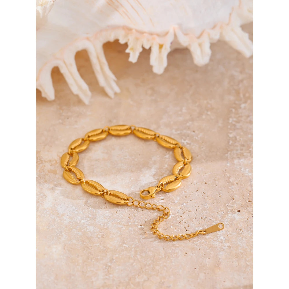 Handmade Stainless Steel Shell Bracelet