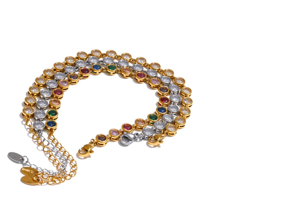 Exquisite Colorful Cubic Zirconia Luxury Chain Jewelry
