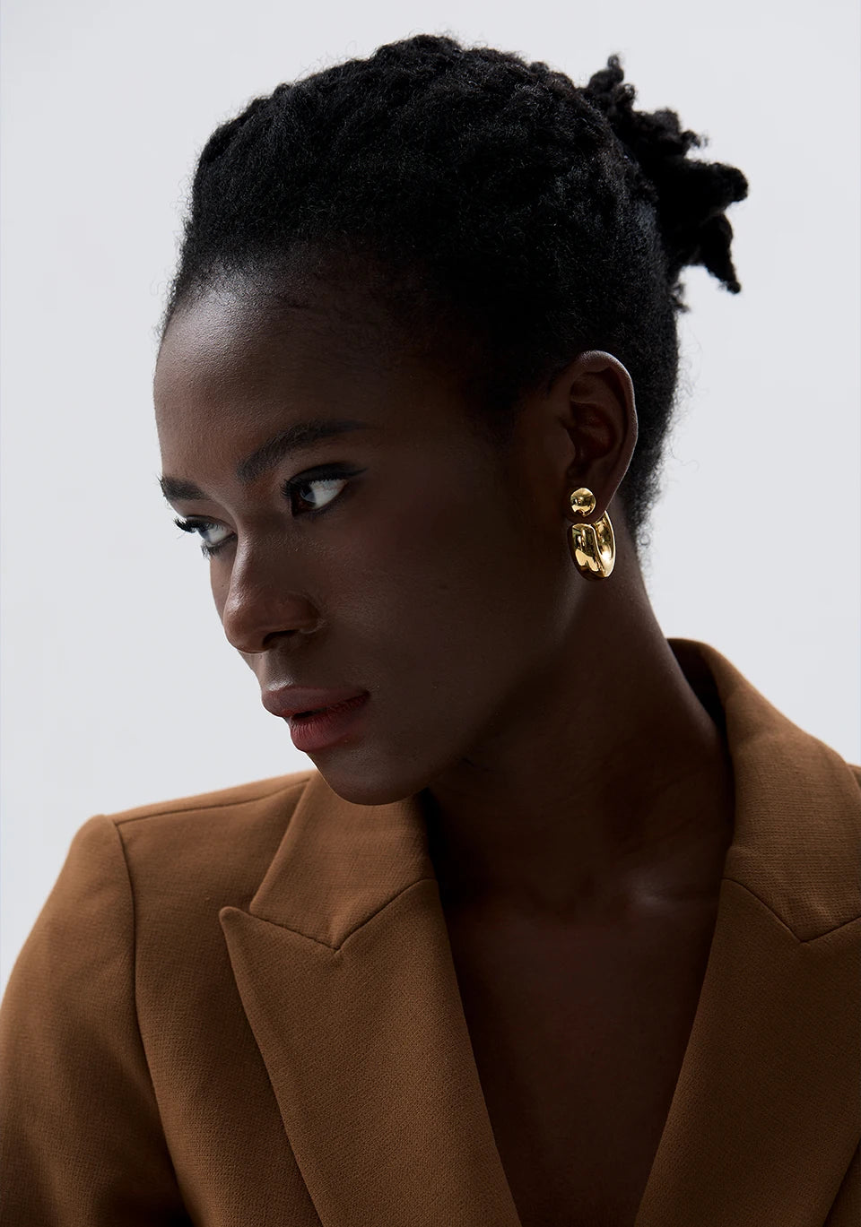C Shape Round Chunky Earrings