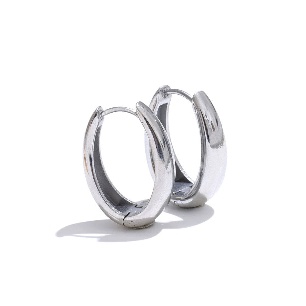 Geometric U-Shape Hoop Earrings