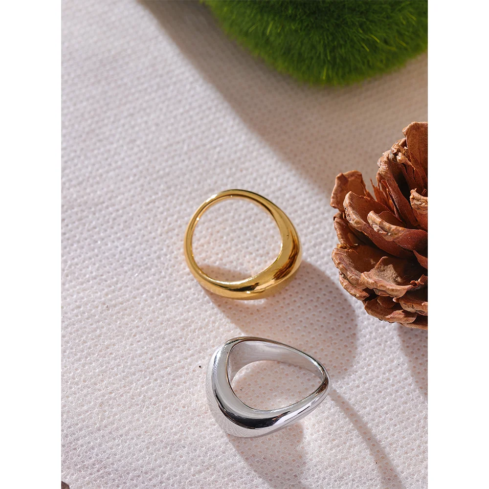 Minimalist Stainless Steel Metal Geometric Ring
