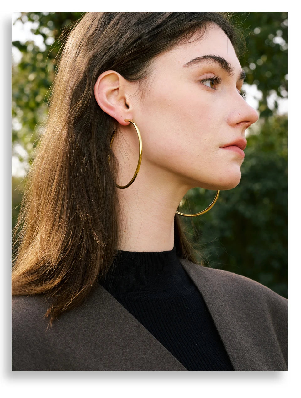 C-Shape Round Daily Hoop Earrings