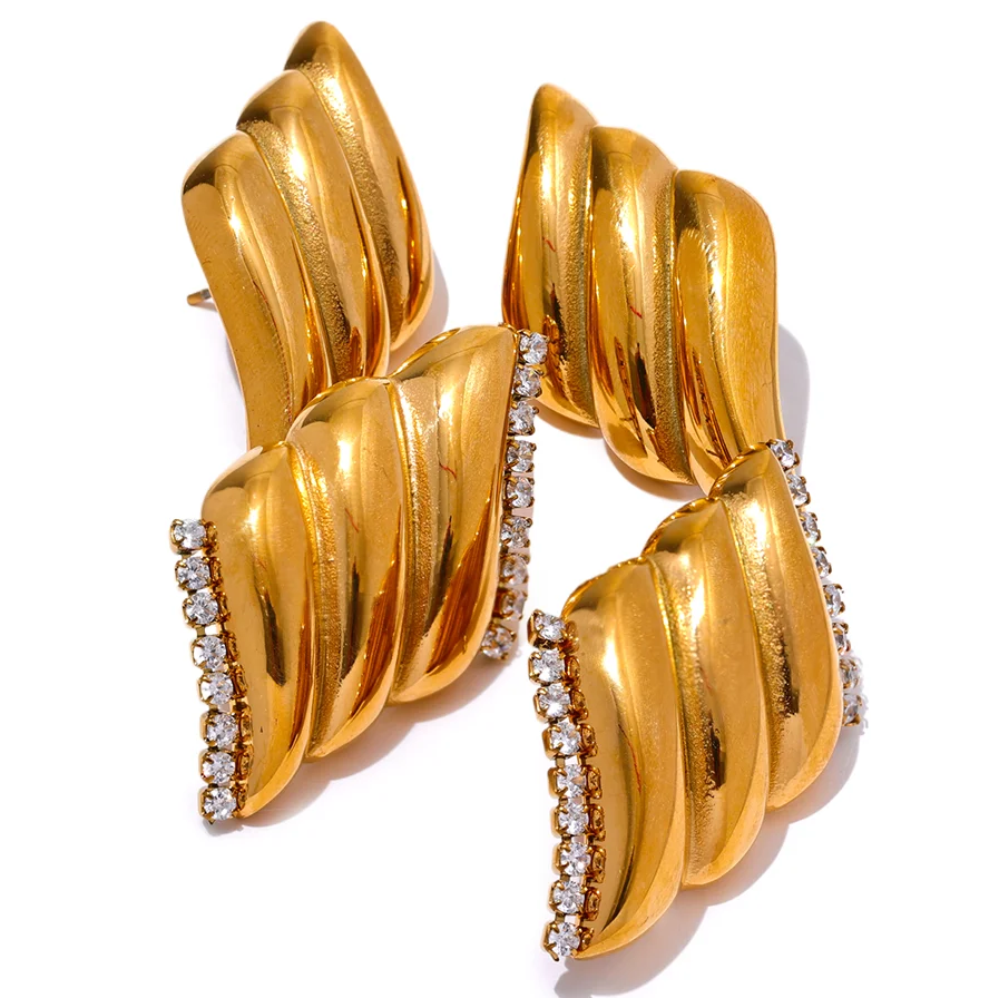 High-Quality Geometric CZ Stud Earrings