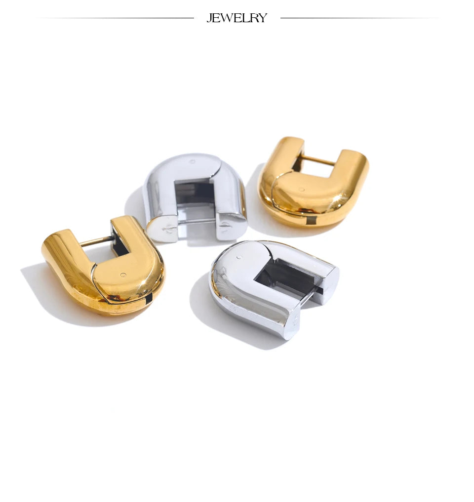 U-Shape Hollow Hoop Earrings