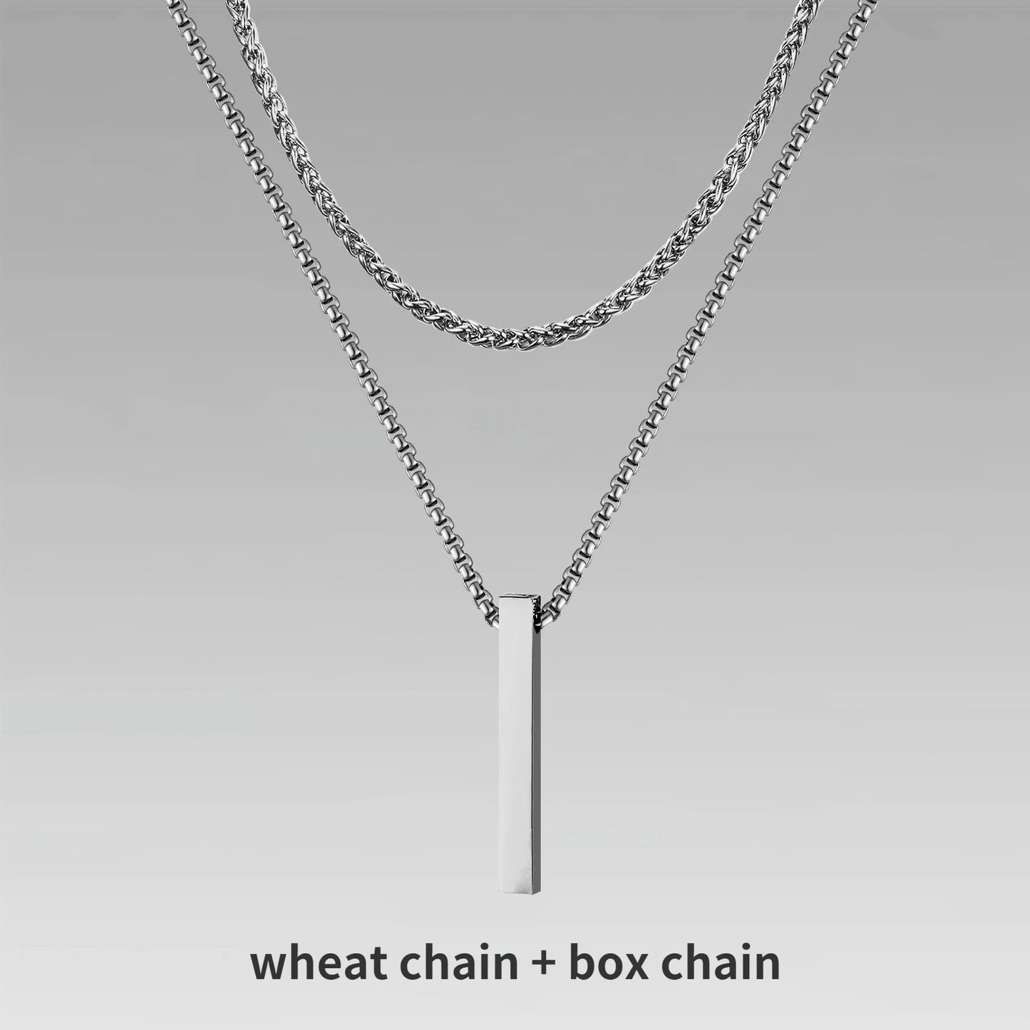 3D Vertical Bar Necklaces for Men