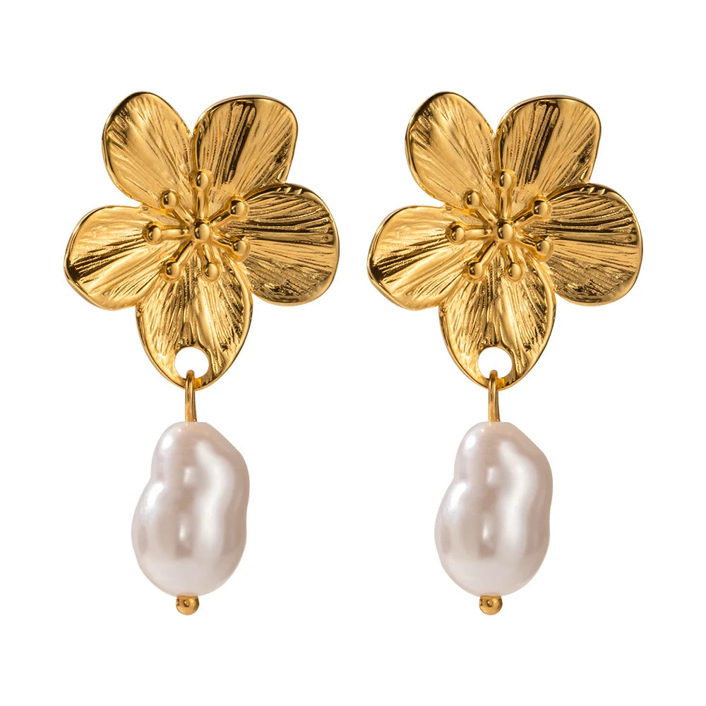 Vintage Flower Stud Earrings