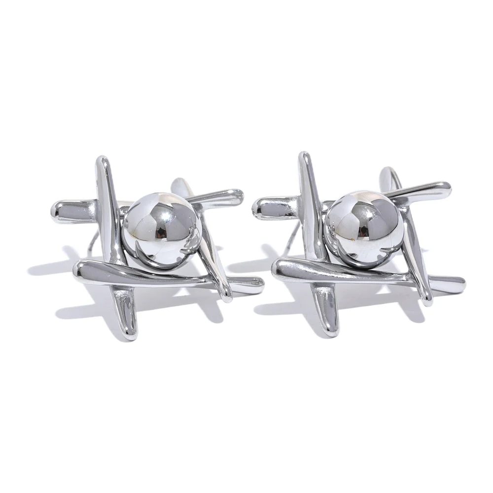 Stainless Steel Geometric Stud Earrings
