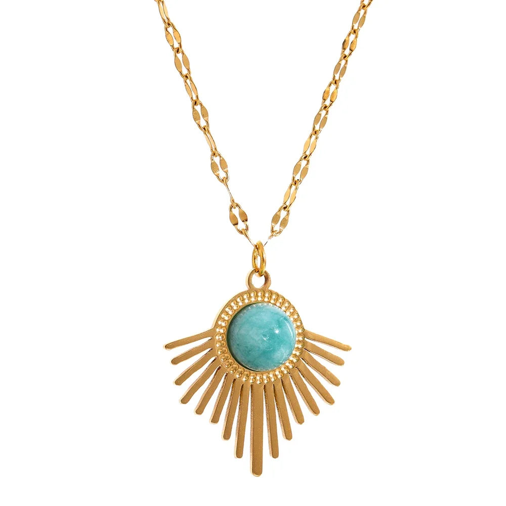 Exquisite Geometric Stone Pendant Necklace
