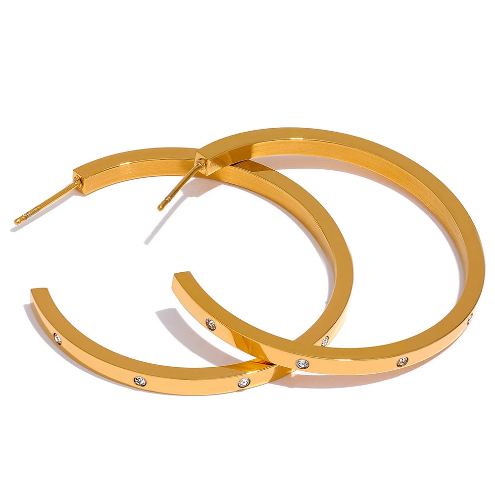Cubic Zirconia Hoop Earrings