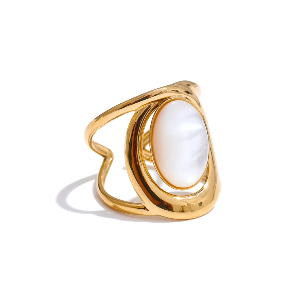 Natural Stone Open Adjustable Ring