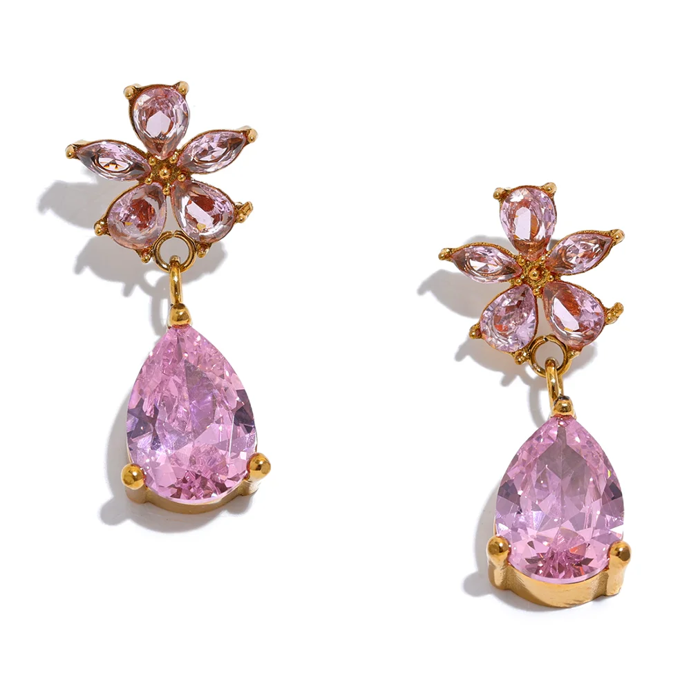 Luxury Colorful Flower Drop Earrings