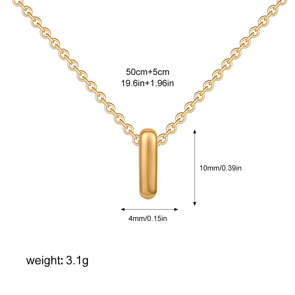 3D Bubble Initial A-Z Alphabet Mini Necklace