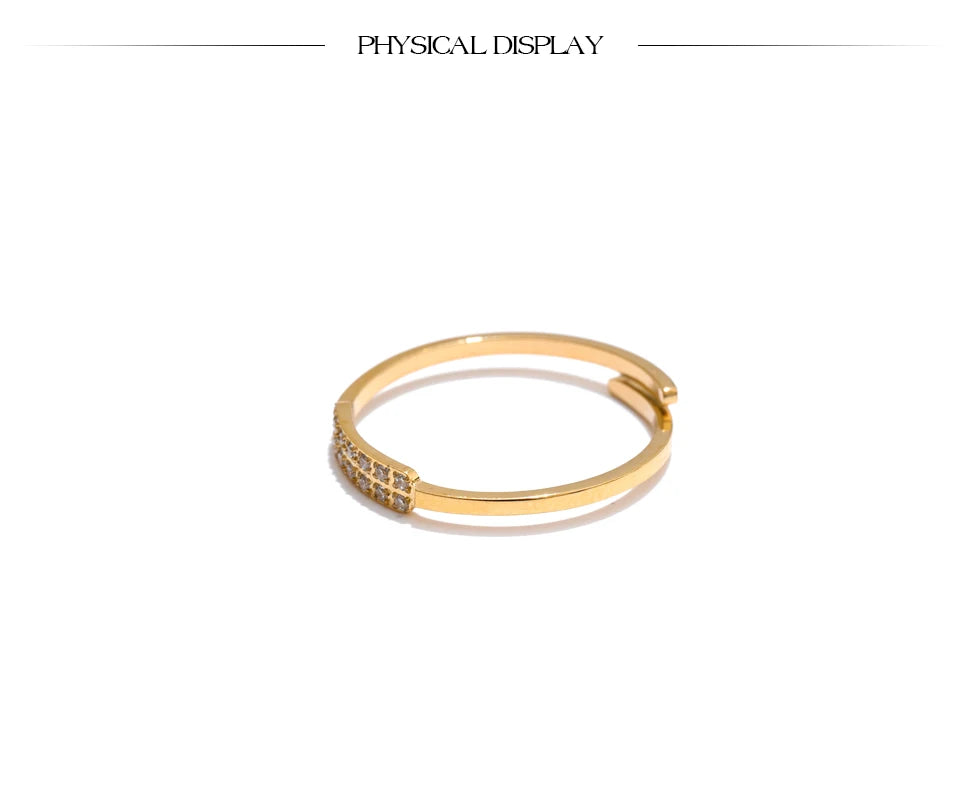 Thin CZ Adjustable Ring