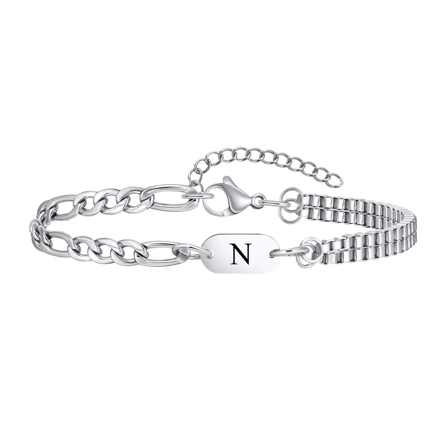 A-Z Initial Link Chain Bracelets