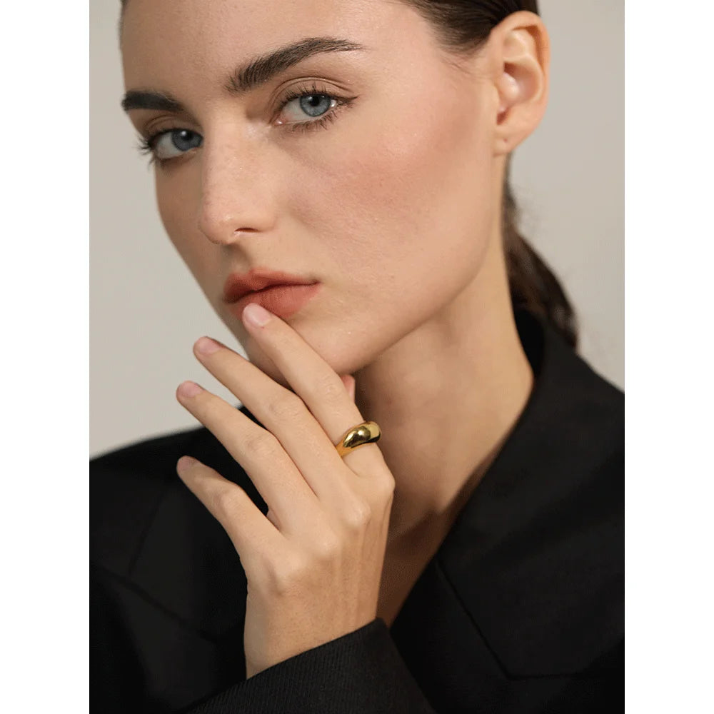 Minimalist Stainless Steel Metal Geometric Ring