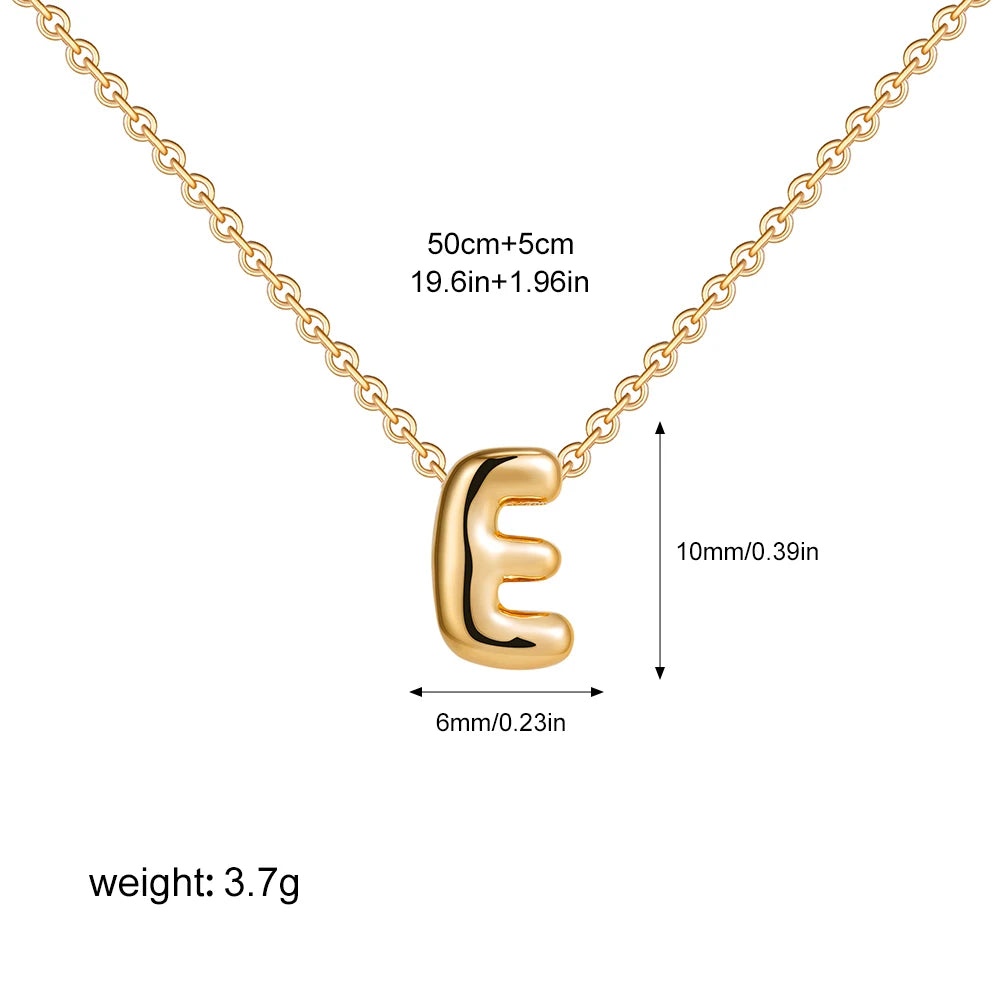 3D Bubble Initial A-Z Alphabet Mini Necklace