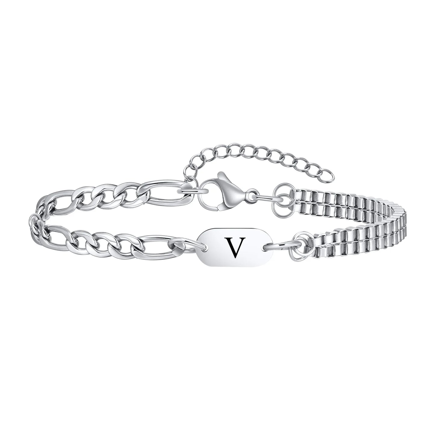 A-Z Initial Link Chain Bracelets