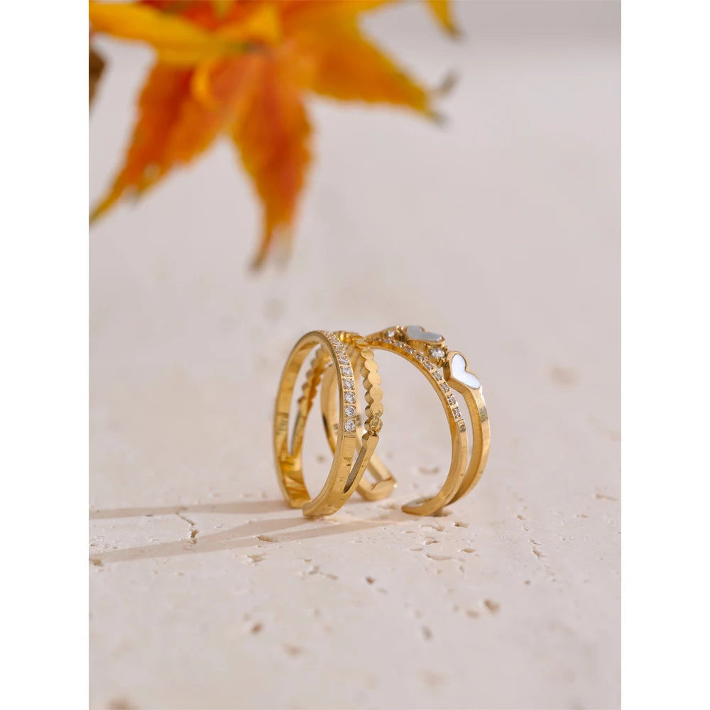 Double Layer Heart Ring