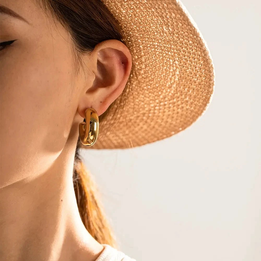 Geometric Statement Hollow Earrings