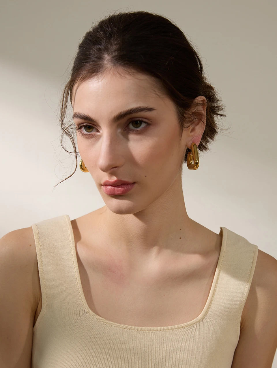 Chunky Triangle Hoop Earrings