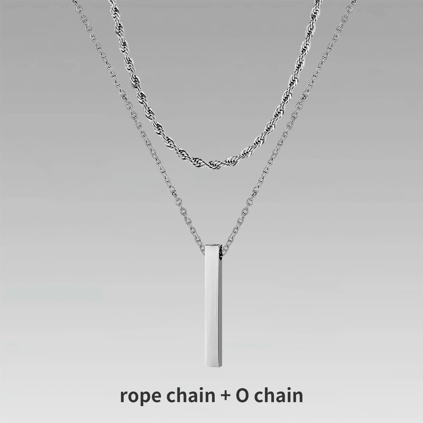 3D Vertical Bar Necklaces for Men