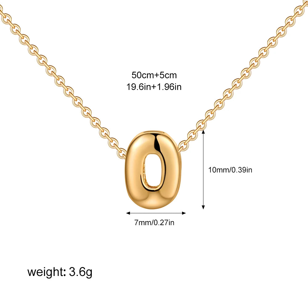 3D Bubble Initial A-Z Alphabet Mini Necklace