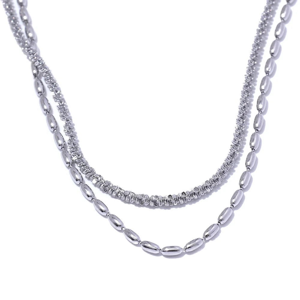Double Layered Chic Beads Chain Necklace