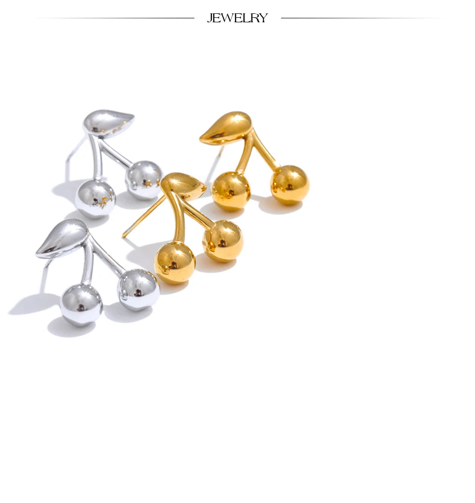 Chic Cherry Stud Earrings