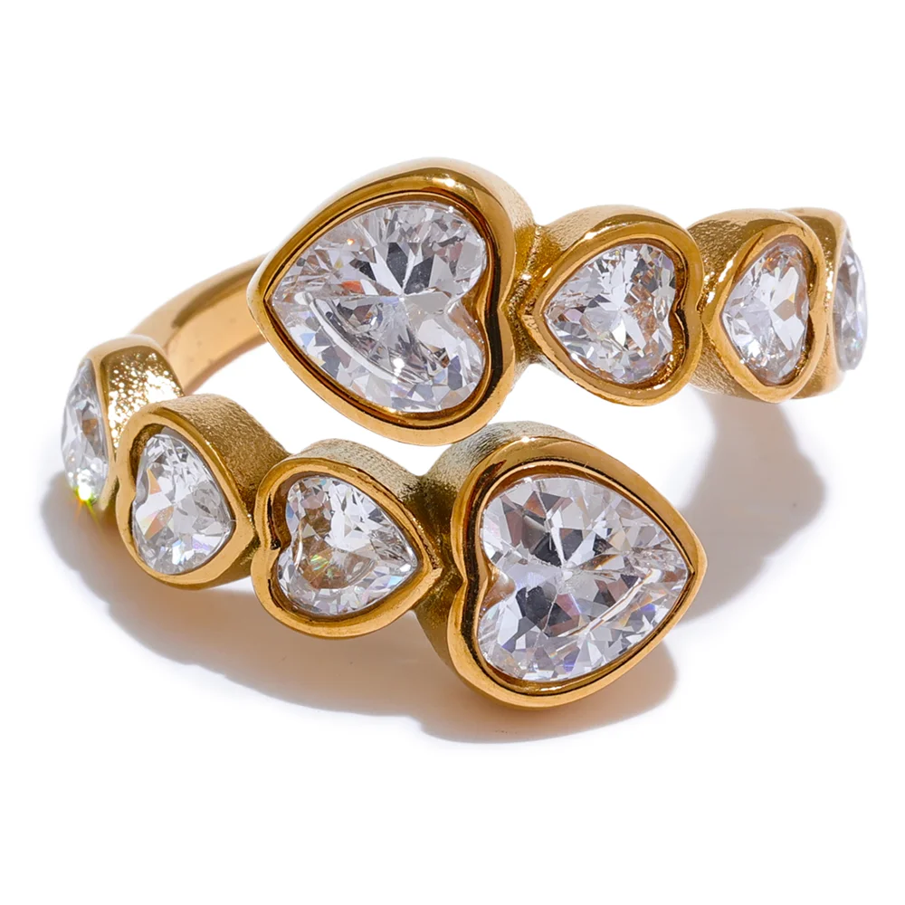 Delicate Cubic Zirconia Heart Ring