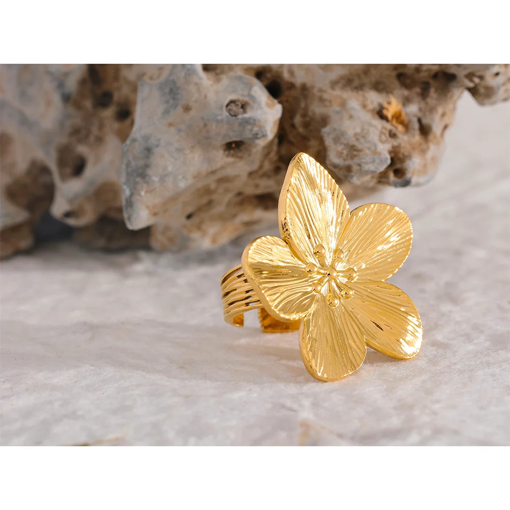 Big Flower Open Ring