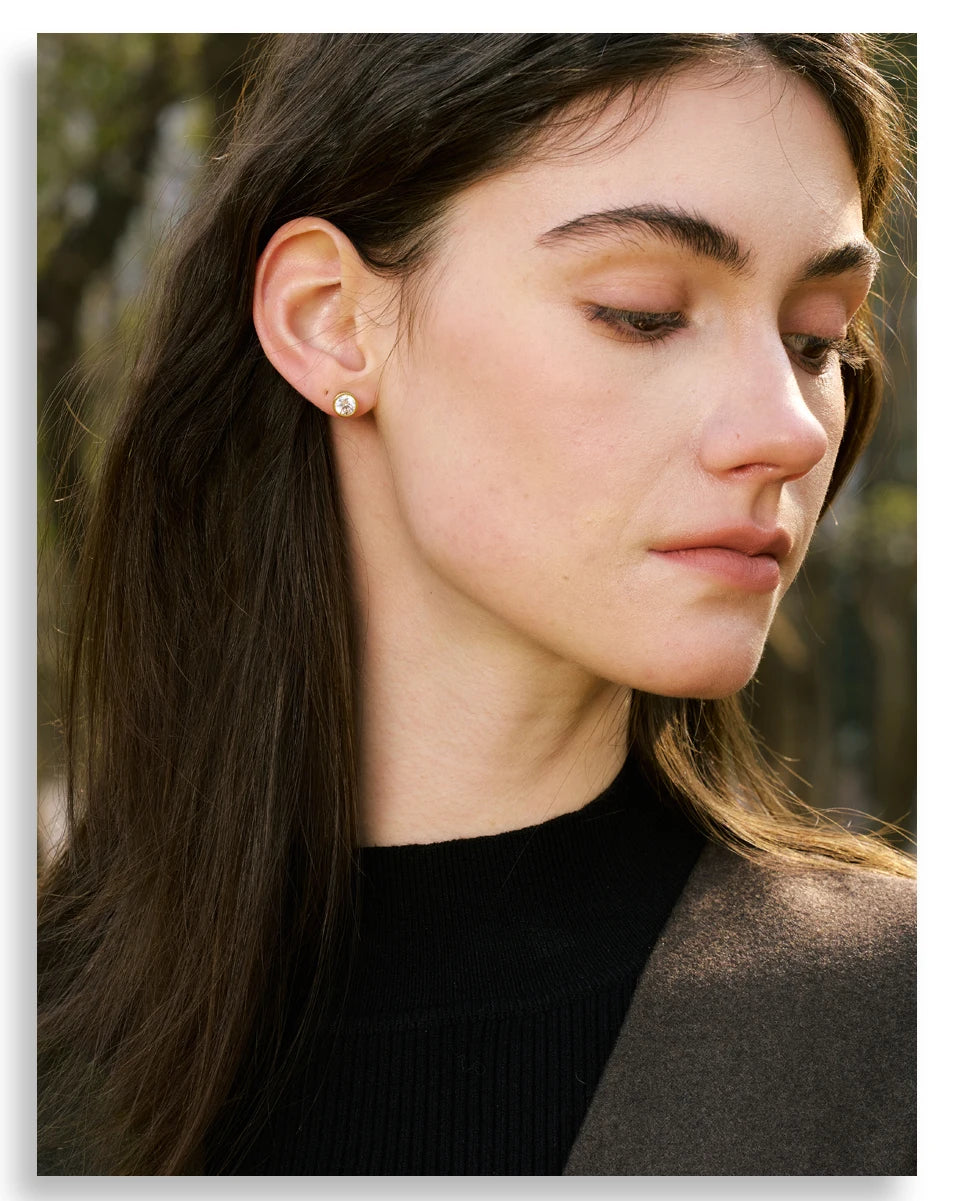 Cubic Zirconia Round Stud Earrings