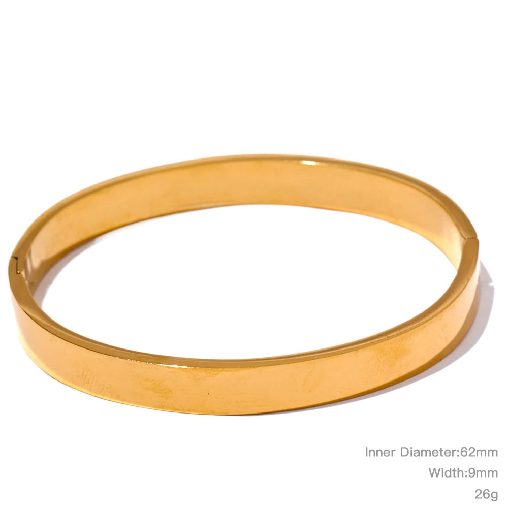 High-Quality Stainless Steel Wide Bangle Bracelet