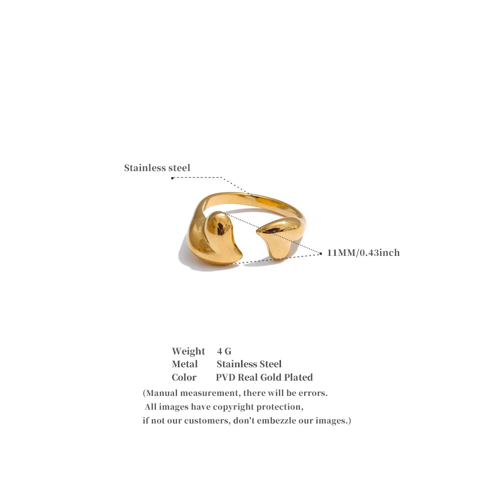 Minimalist Heart Adjustable Ring