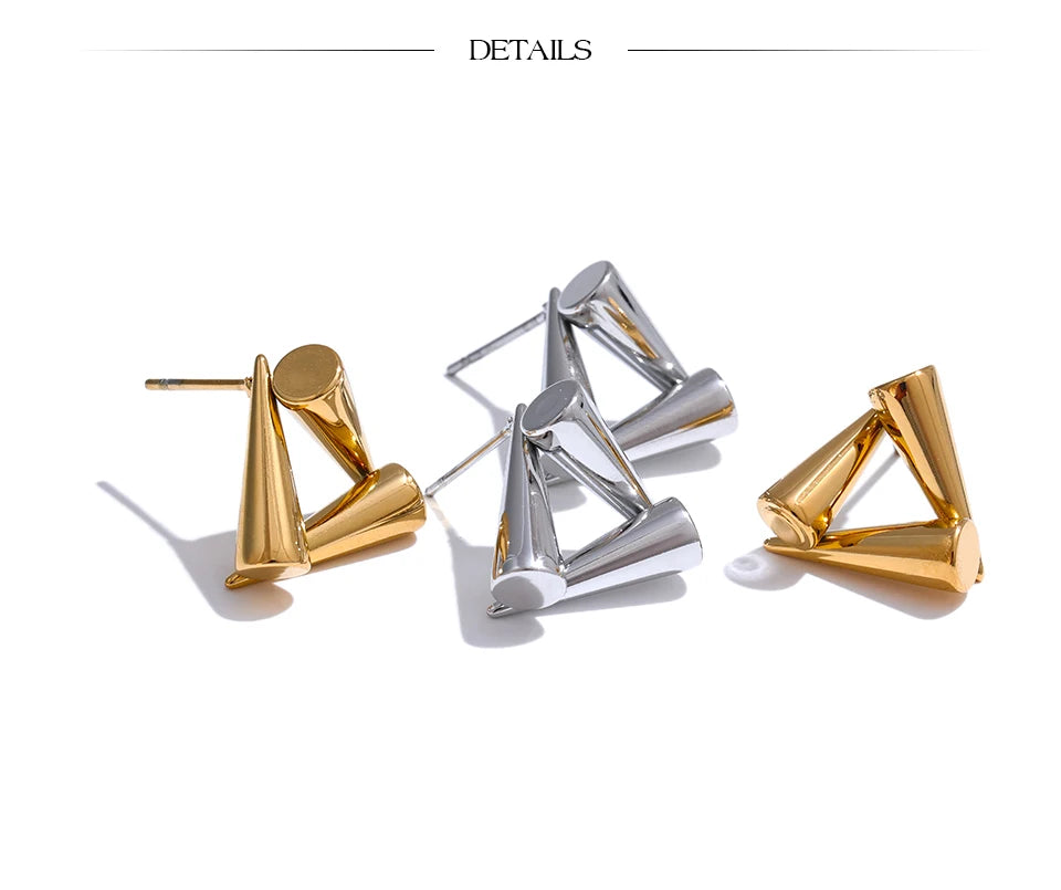 Stainless Steel Triangle Geometric Stud Earrings
