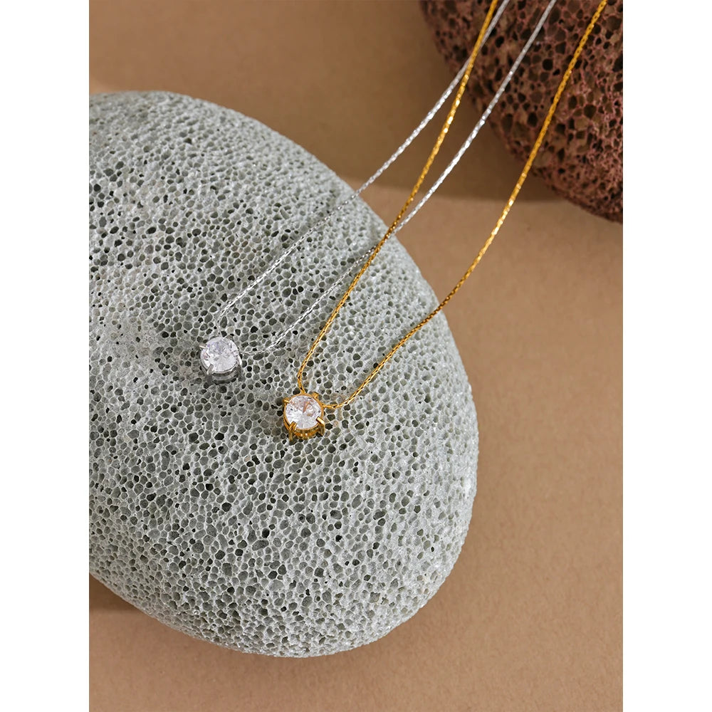 Korean Cubic Zirconia Cast Delicate Necklace Pendant