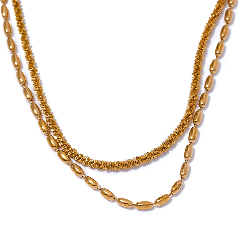 Double Layered Chic Beads Chain Necklace