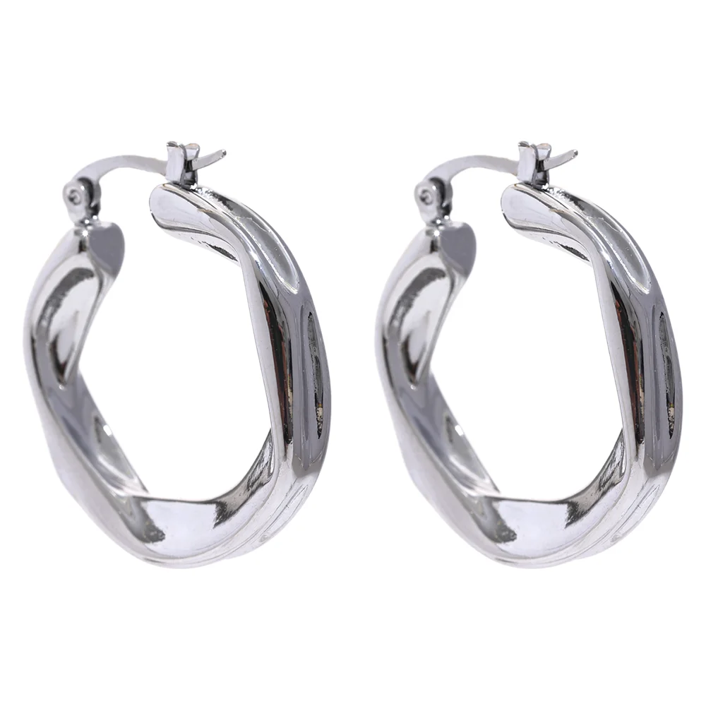 316L Stainless Steel Hollow Hoop Earrings
