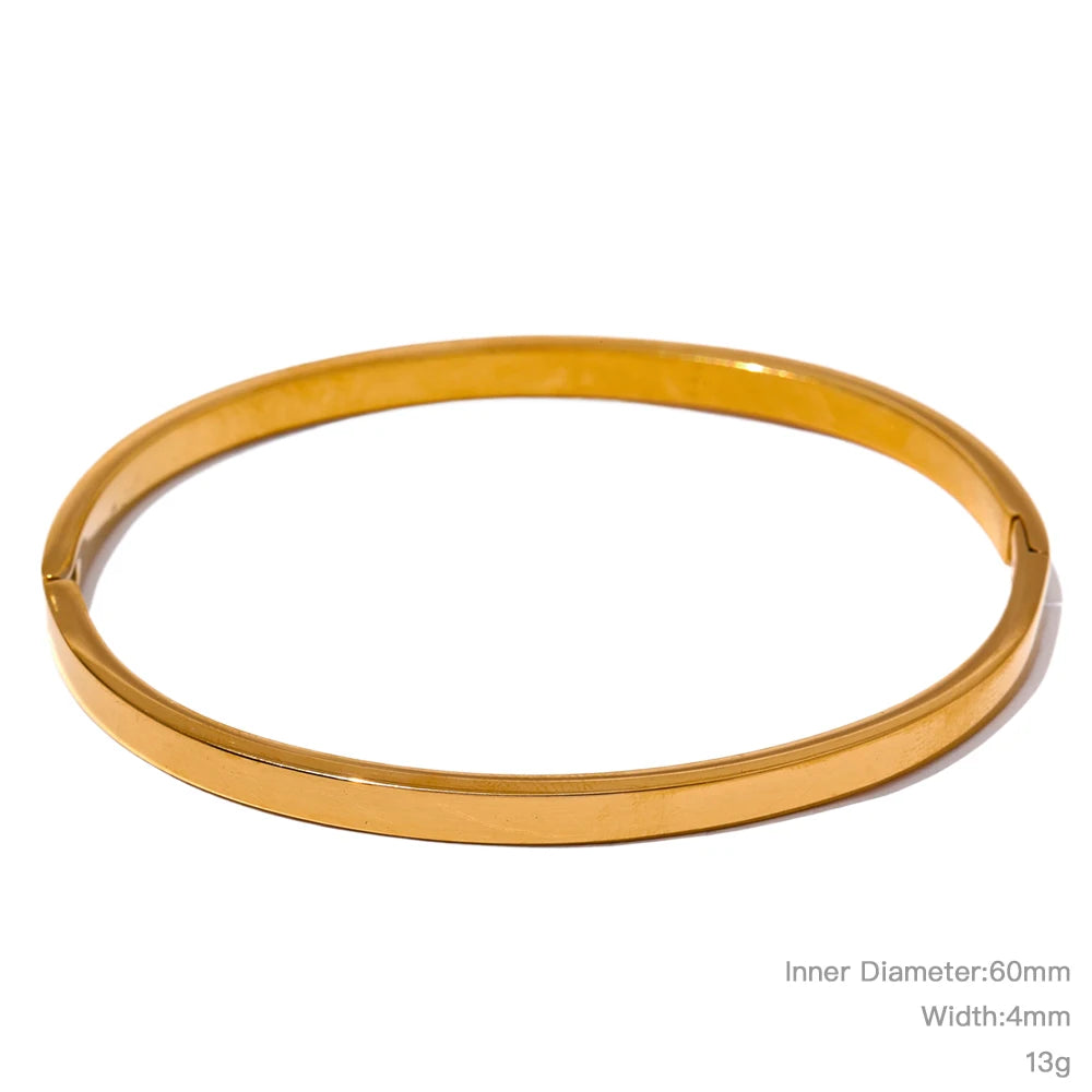 High-Quality Stainless Steel Wide Bangle Bracelet