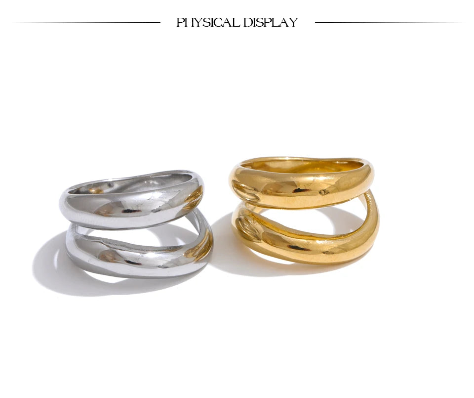 Double Layer Geometric Cast Ring