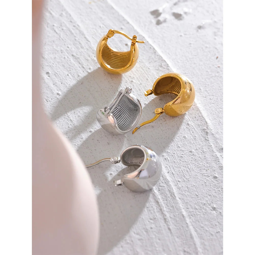 Chunky Geometric Hoop Earrings