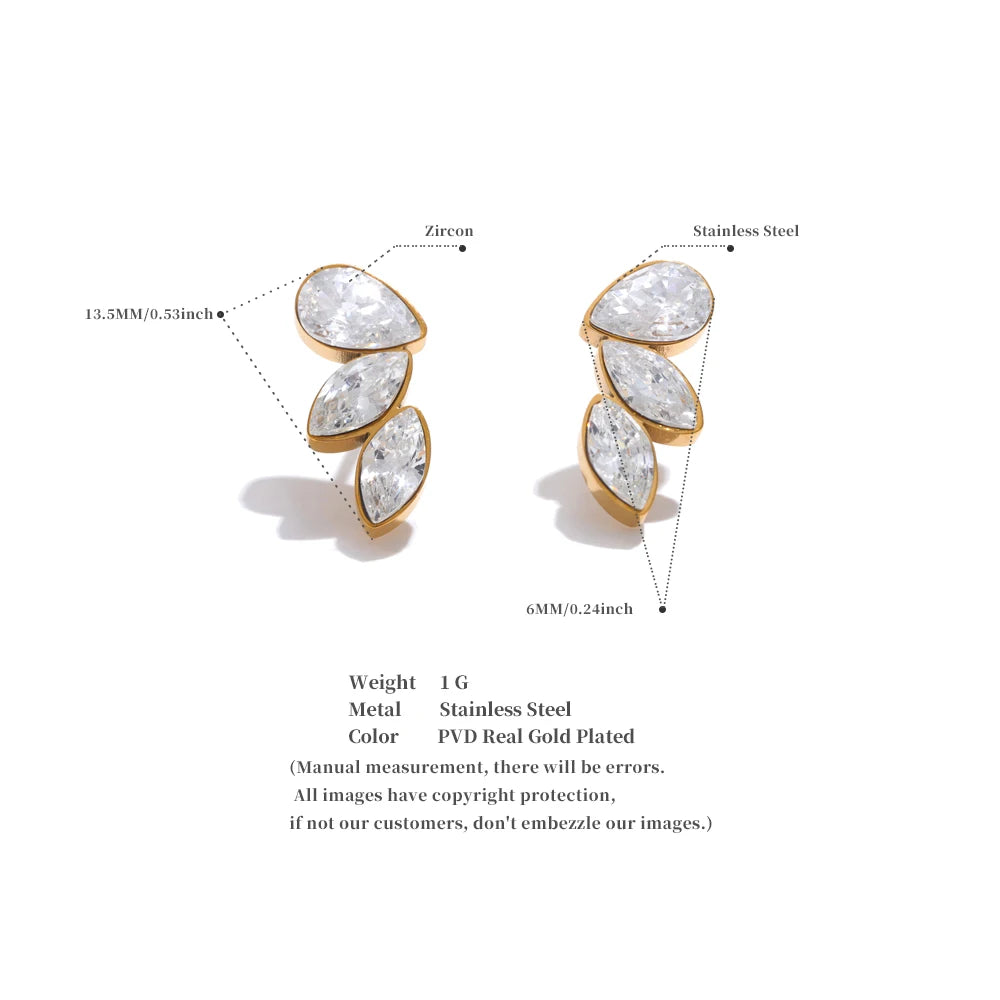 Cubic Zirconia Exquisite Wing Small Stud Earrings