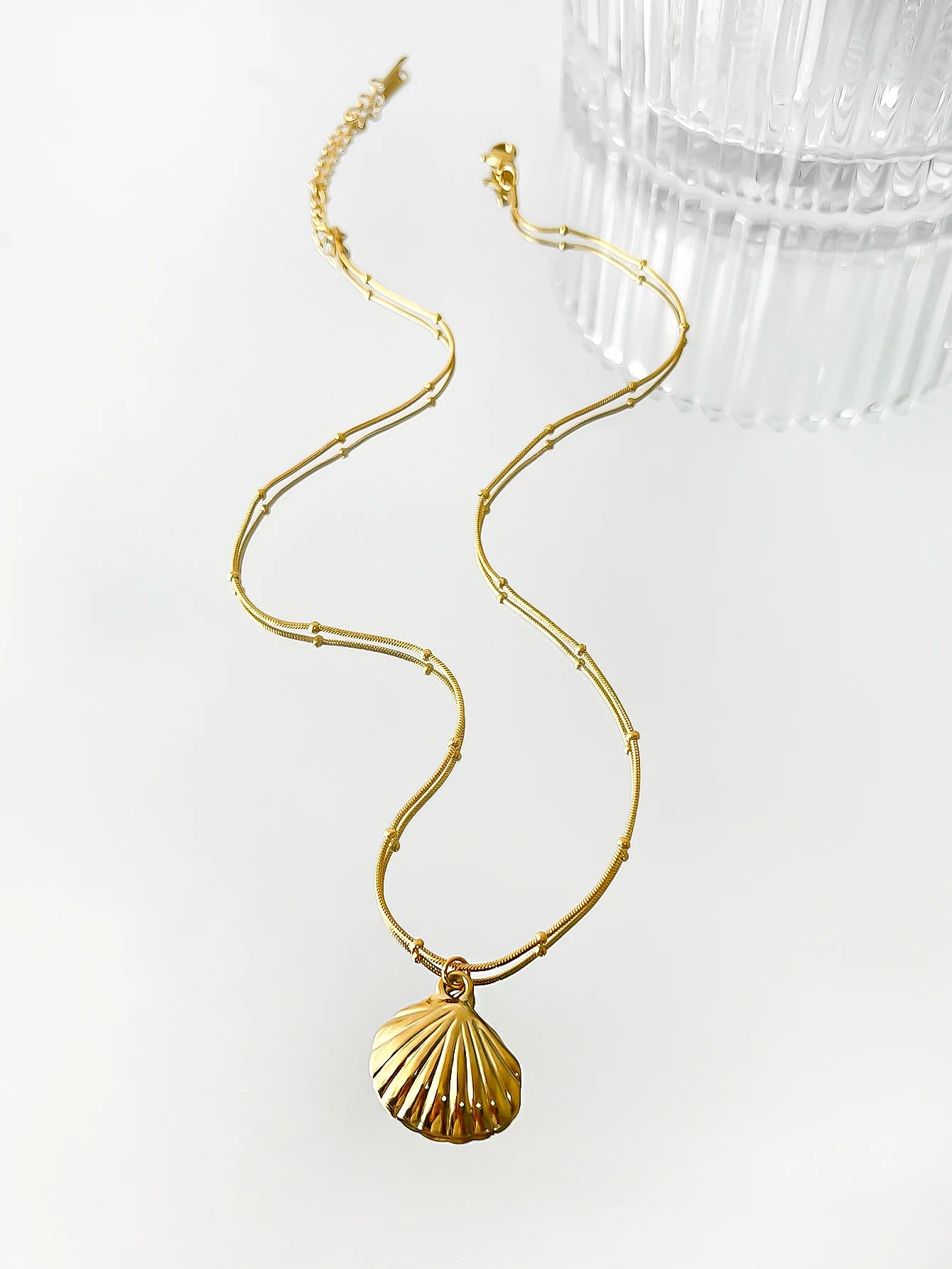 Minimalist Starfish, Conch & Scallop Pendant Necklace