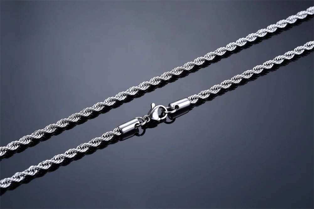 Minimalist Twist Rope Chain Necklace