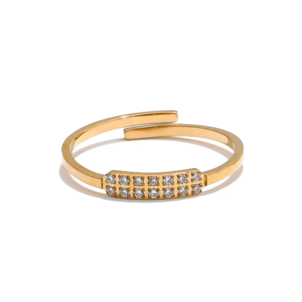 Thin CZ Adjustable Ring