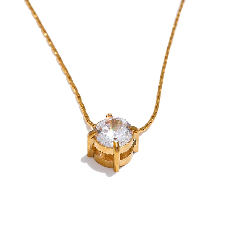 Korean Cubic Zirconia Cast Delicate Necklace Pendant
