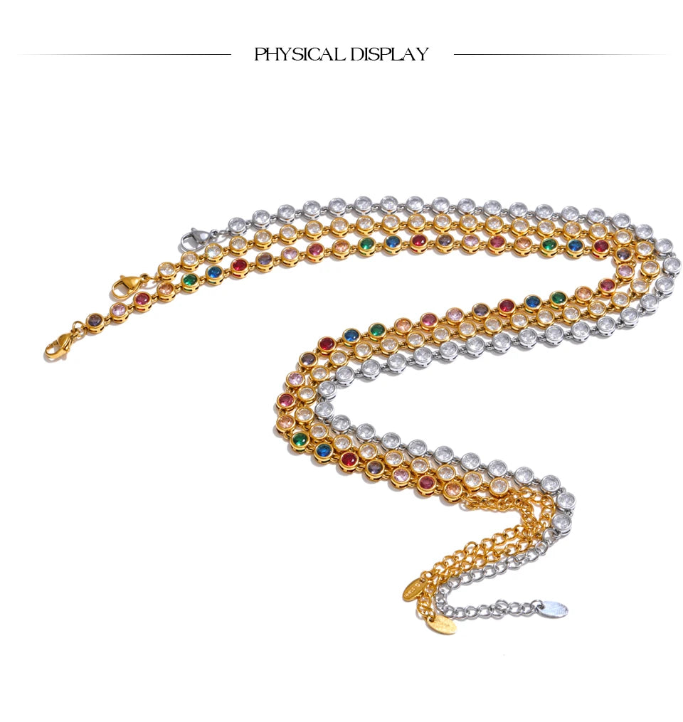 Exquisite Colorful Cubic Zirconia Luxury Chain Jewelry