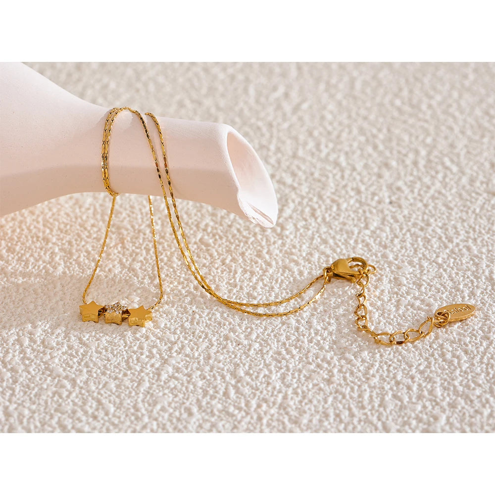 Star Double Side Pendant Necklace