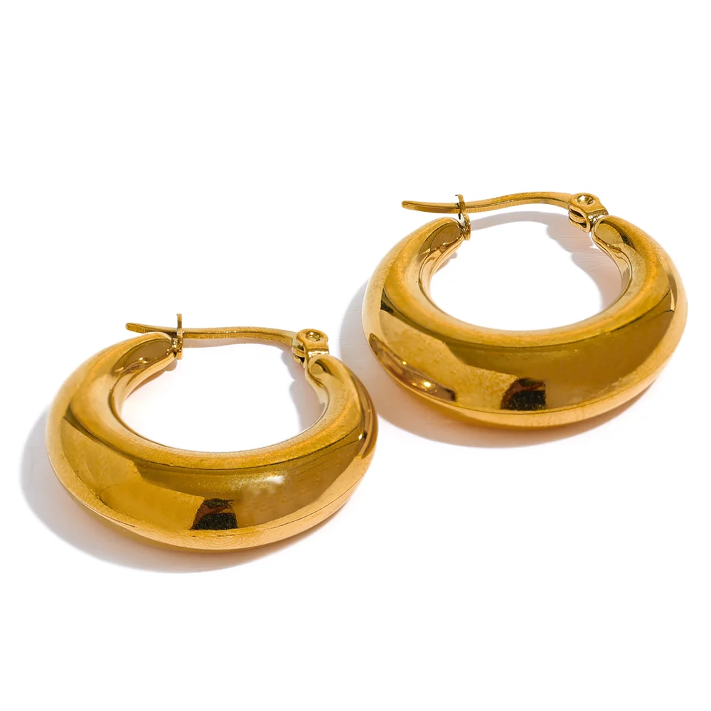 Stainless Steel Geometric Hoop Earrings