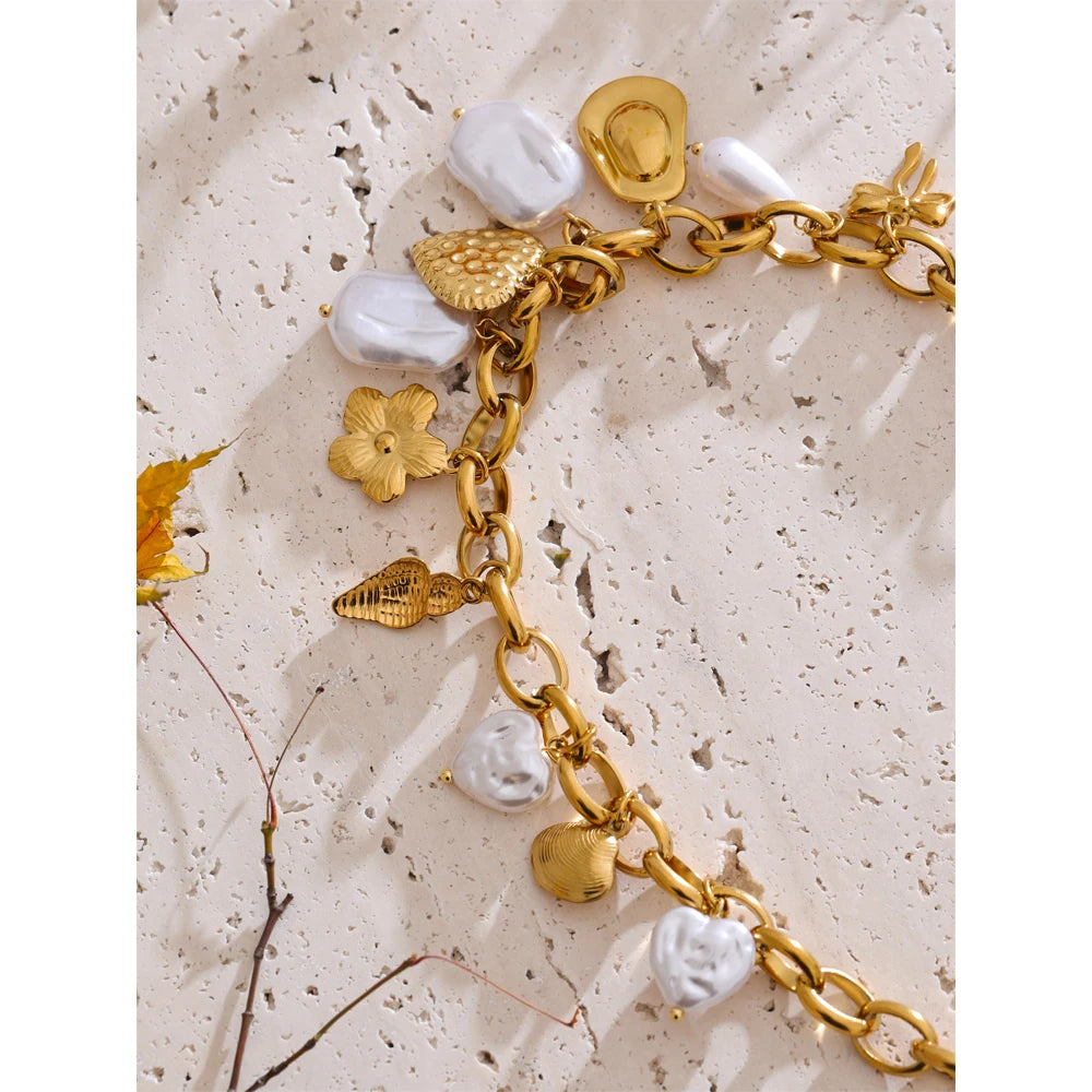 Ocean Pearl Charm Necklace